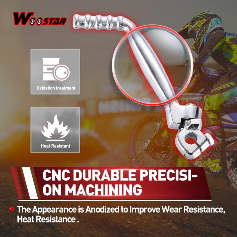 WOOSTAR 15mm Kickstart Lever Pedal Replacement for 50cc 70cc 90cc 110cc 125cc 150cc Pit Bike Dirt Bike Silver - Image 5